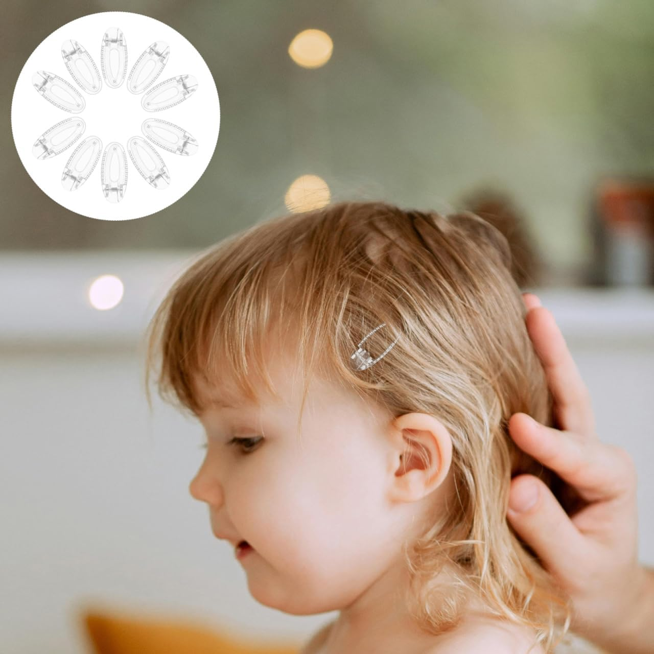 WOFASHPURET Pack of 20 Mini Hair Clips for Boys Girls Transparent Crocodile Hair Clips Large Non-Slip Clips in Oval Design for School Home and Parties