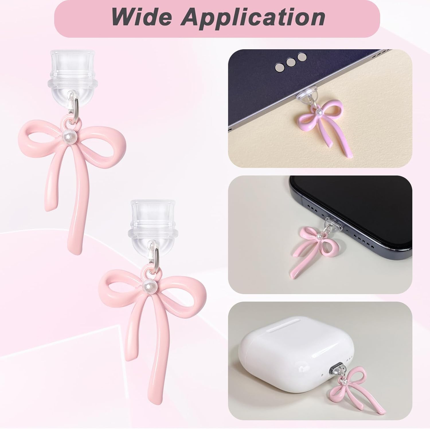 [3 Pack] T Tersely Dust Plug for Kindle Paperwhite 12Th/11Th/Kobo/E-Book/Mobile Phone, USB C Cute Dust Plug Accessories, Decoration for Type C Charging Ports - Pink image number 2