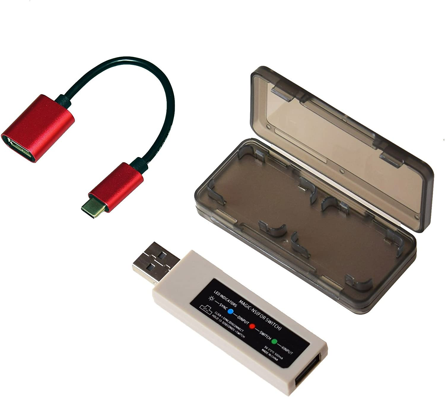 Mcbazel Mayflash Magic-Ns Wireless PS4 PS3 Xbox One S 360 Controller Fighting Stick Adapter for Switch/Switch 2 & Pc with USB to Type C OTG Cable Game Card Storage Case image number 3