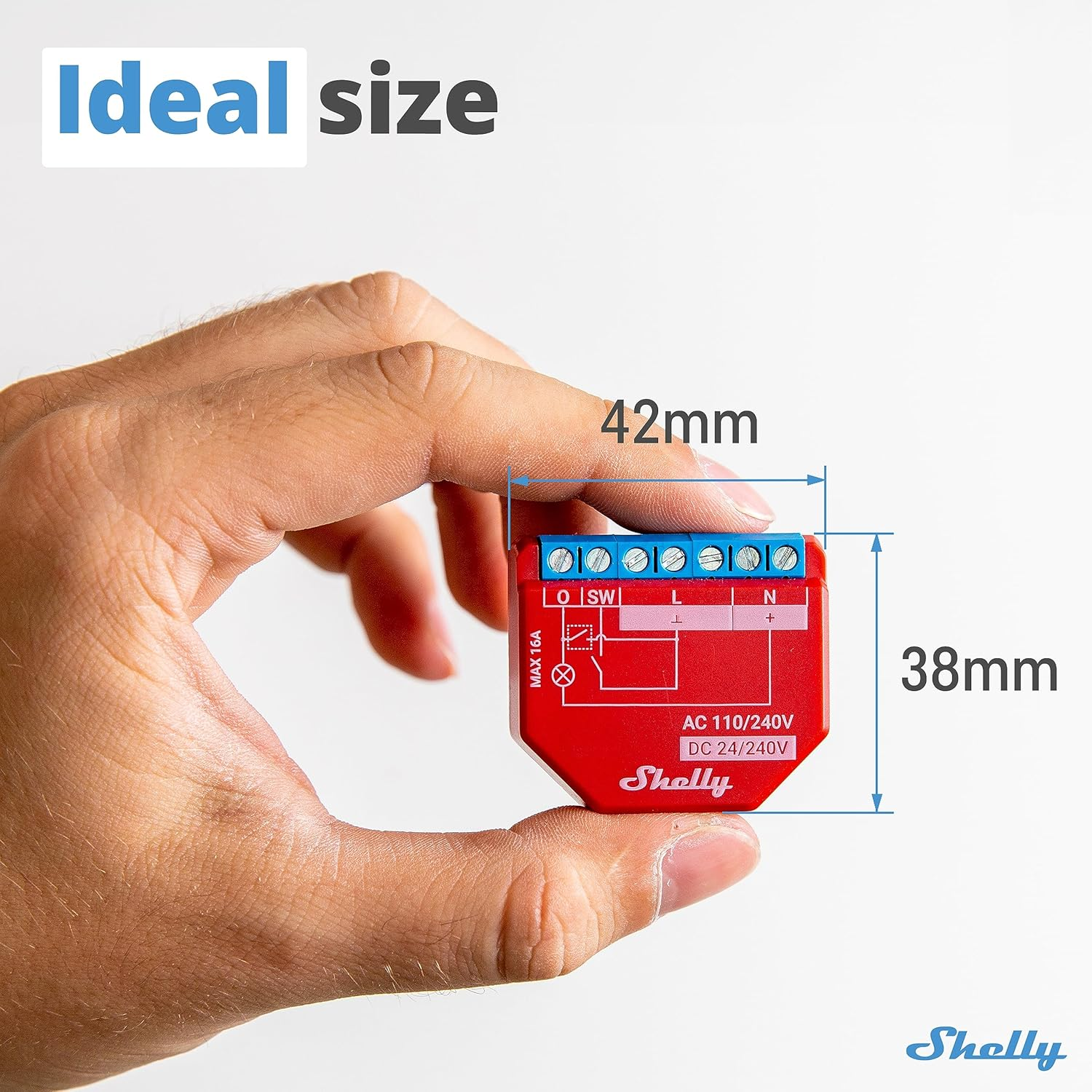 Shelly plus 1PM | Wifi & Bluetooth Smart Relay Switch with Power Measurement | Home Automation | Alexa & Google Home Compatible | No Hub Required | Wireless Lighting Control (4 Pack)