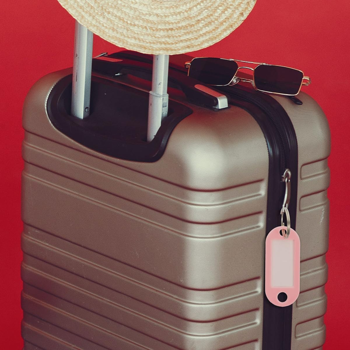 Totority 30PCS Cherry Blossom Pink Keychain Tags with Writable Labels and Rings, Compact Portable Key Identifiers and Luggage Markers for Travel Suitcases and Bag Organization image number 6