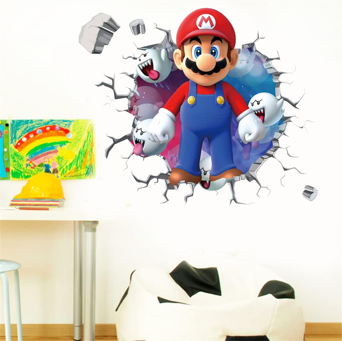 Mario Brothers Wall Decals Children Cartoon Bedroom Background Decoration PVC Wall Decor for Boys Room Living Room (Size 23.7 X 17.7 Inch) image number 2