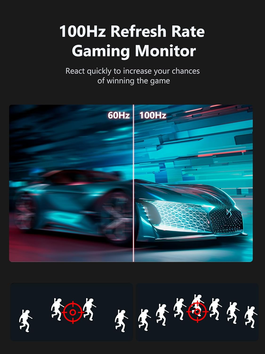 Magicraven Large Portable Monitor, 18.5" 1080P 100Hz Laptop Screen, USB C Computer Display, Travel Monitor for PS4/5 Xbox Switch MAC PC Phone image number 6