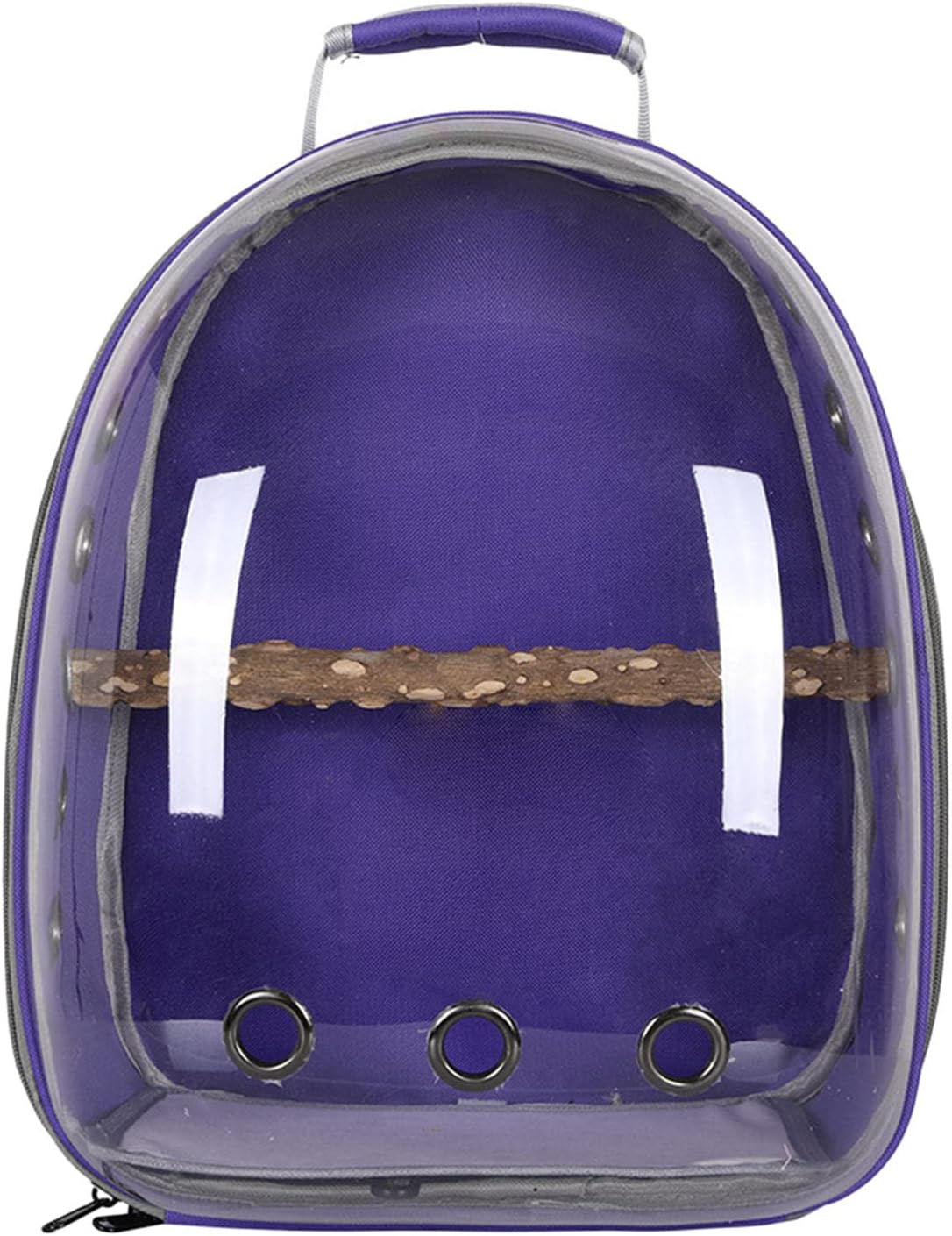 Bird Carrier Bag Pet Backpack Parrot Cage Large Space with Standing Perch Lightweight Carry Bag for Finches - Purple image number 6