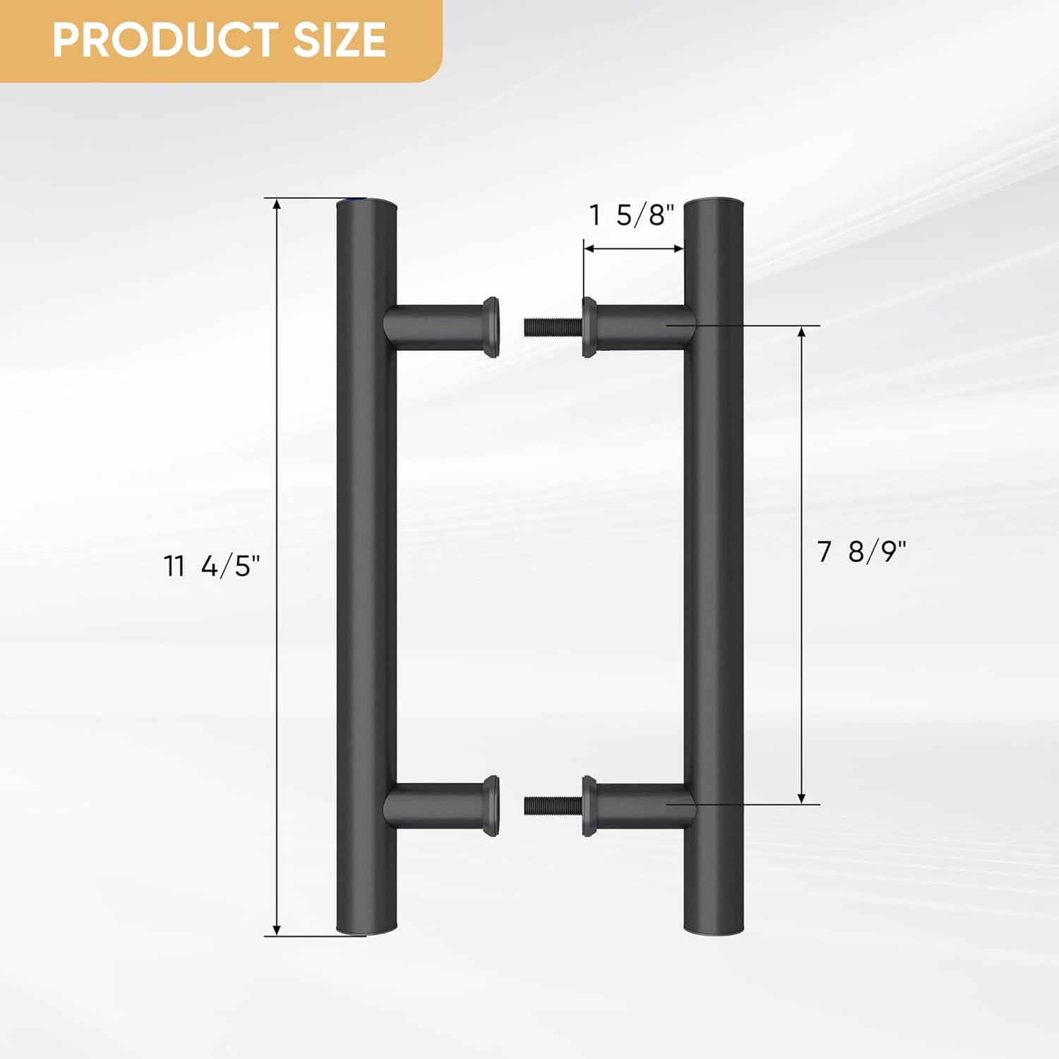 JUBEST 12" H Shape Sliding & Swing Door Handle, Matte Black Carbon Steel, Easy to Install image number 2
