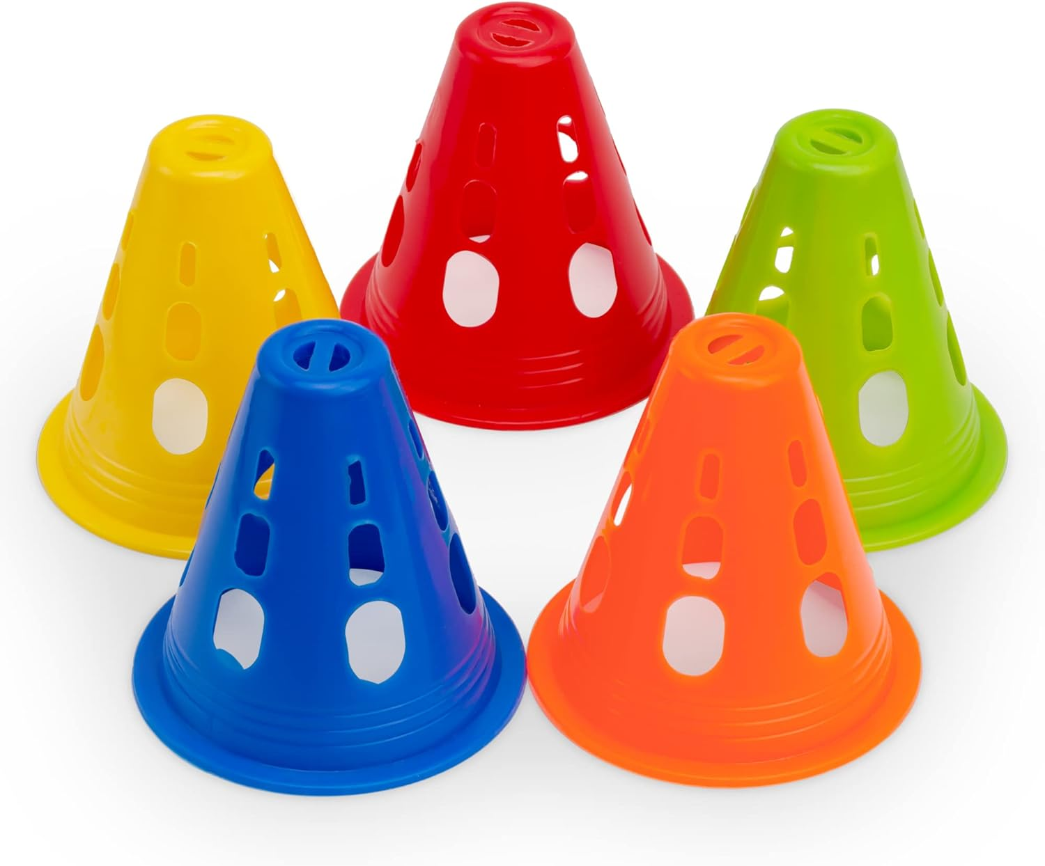3 Inch Plastic Windproof Slalom Cones Inline Roller Skating Cones Pile Cup Roadblocks Traffic Road Cones Set with Holes for Skate Practice Sport Training