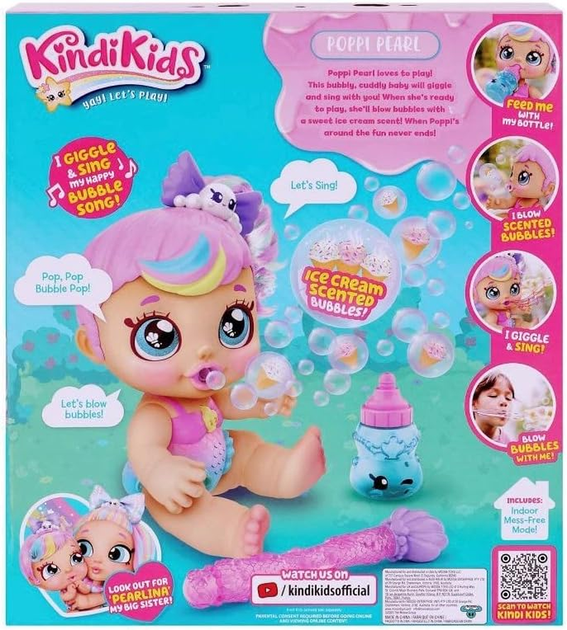 Kindi Kids Electronic Bubble 'N' Sing Poppi Pearl Doll Multicolor,50129 image number 4