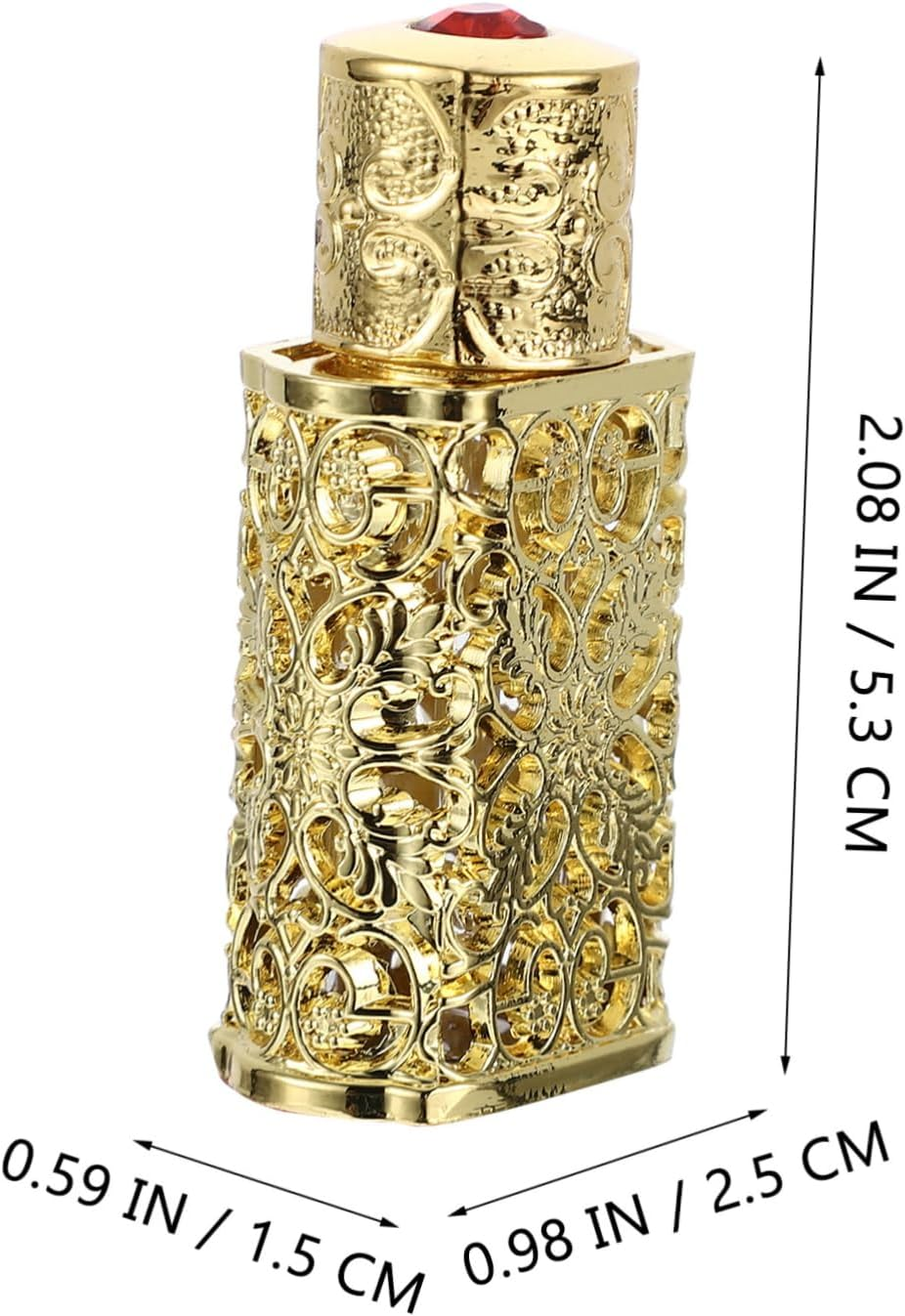 3Ml Hollow Engraved Essential Oil Spray Bottle Leakproof Metal and Glass Dispenser Suitable for Travel and Diy Cosmetics - Dark Brown image number 5