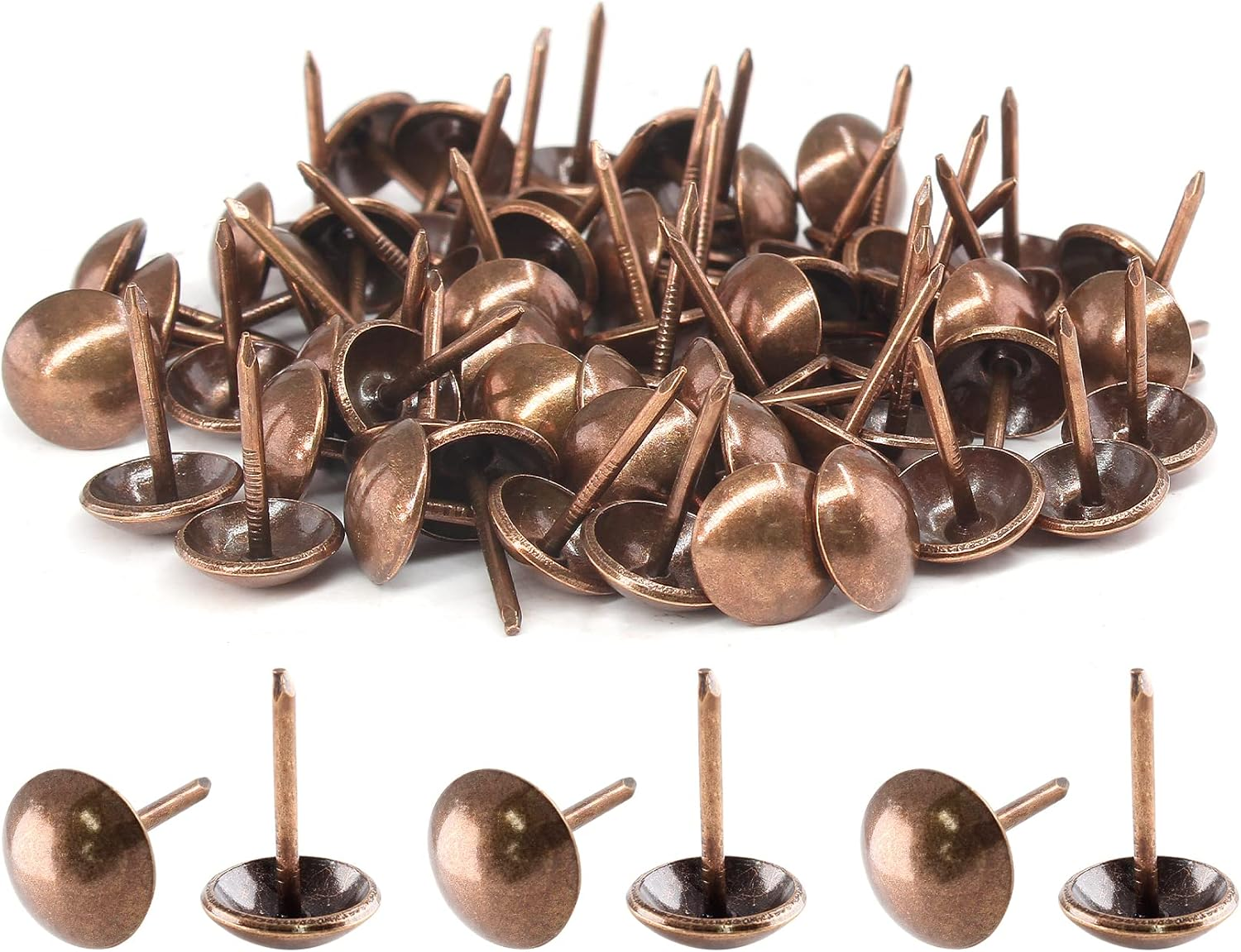 Piutouyar 200 Pcs Black Upholstery Tacks Antique Metal Thumb Tacks round Head Upholstery Pins for Upholstered Furniture Cork Board DIY Projects or Home Decor 9 X 13Mm