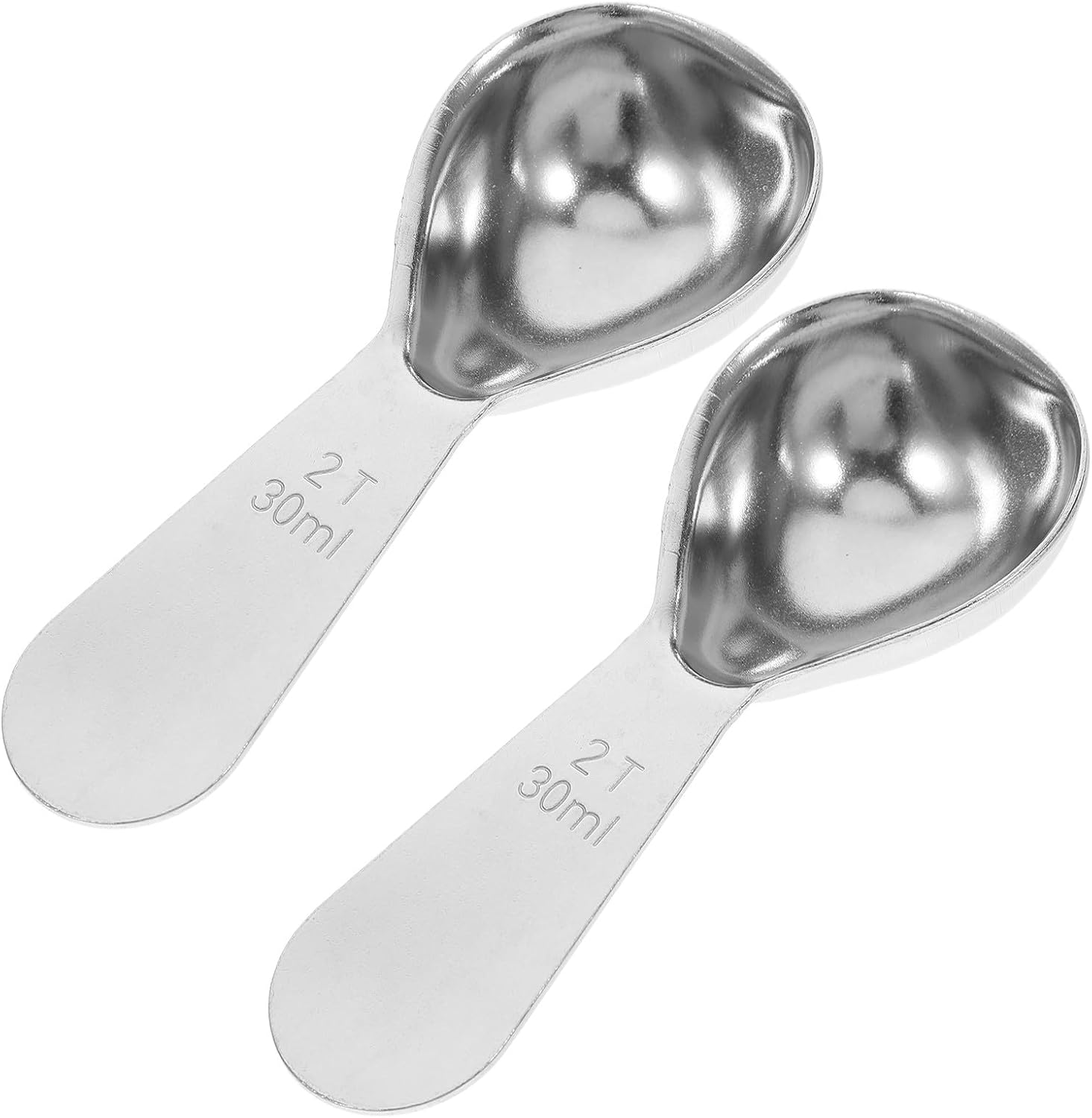 2Pcs Stainless Steel Coffee Measuring Spoons 2T/30Ml Short Handle Coffee Bean Scoops for Baking, Tea, Protein Powder, and Seasoning Use in Kitchen image number 3