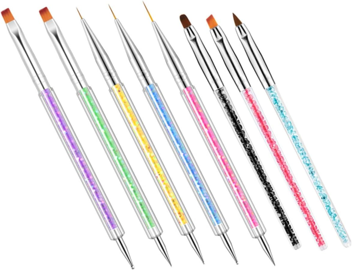 CANIGHT 1Set Dual- Nail Art Pens Wear-Resistant Nail Brushes for Creative Designs Double- Tools for Manicure image number 1