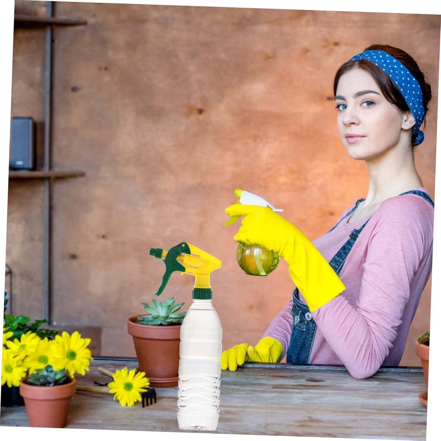 Leanockesa Random Color Plastic Trigger Sprayer for Gardening and Cleaning,5 Pcs Heavy Duty Low Fatigue Trigger and Nozzle(No Bottles) image number 5