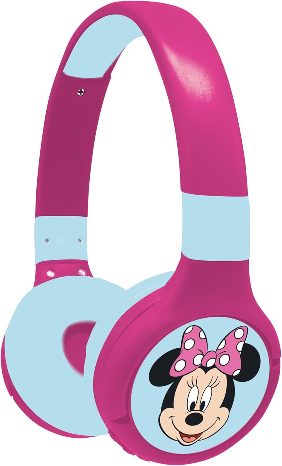 LEXIBOOK Minnie, 2-In-1 Bluetooth Headphones for Kids, Stereo, Wireless, Wired, Kids Safe, Foldable, Adjustable, Pink/Blue, HPBT010MNLXB image number 2
