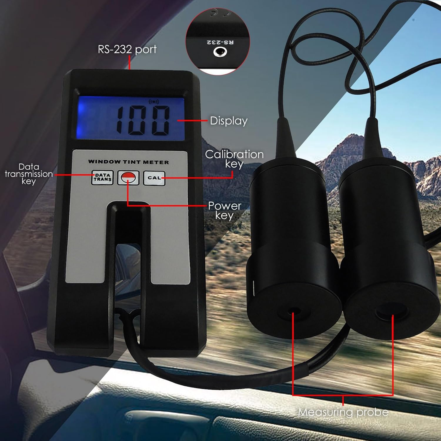 Gain Express Landtek Instruments Window Tint Meter Visual Light Transmission 18Mm Digital Tester image number 6
