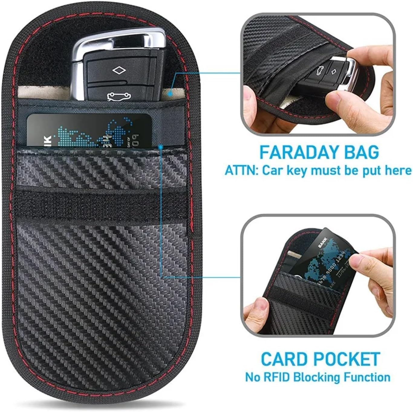 4 Pack Faraday Pouch for Car Keys | RFID Signal Blocking Bag & Keyless Entry Key Fob Protector | Anti-Theft Car Security Case image number 5