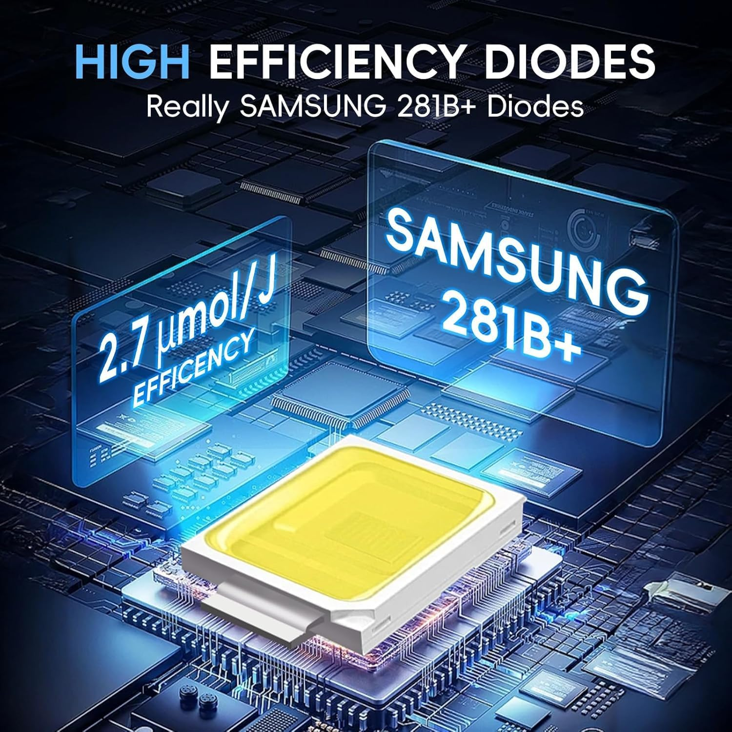 Led Grow Light 600W with 225PCS LM281B+ Diodes Full Spectrum Dimmable Lights for Indoor Plants Greenhouse Veg Bloom Light Hydroponic Grow Lamp in 2X2 Grow Tent image number 3