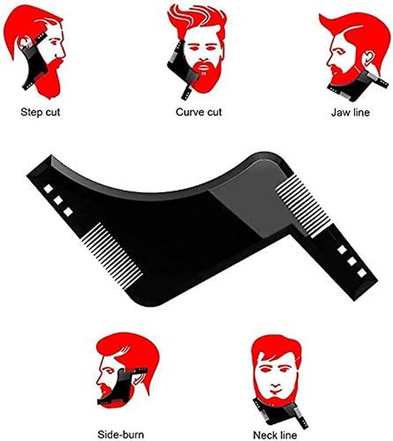 Ashintar Beard Shaper,Beard Shaping Tool Template,Double-Sided Beard Comb Facial Hair Trimmer for Men image number 3