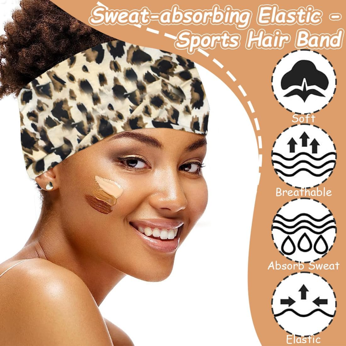 Pack of 3 Women'S Headband Wide Hair Bands Elasticity Headband Boho Headband Thin Hair Band Yoga Hair Bands for Everyday Yoga Sports Fitness image number 5