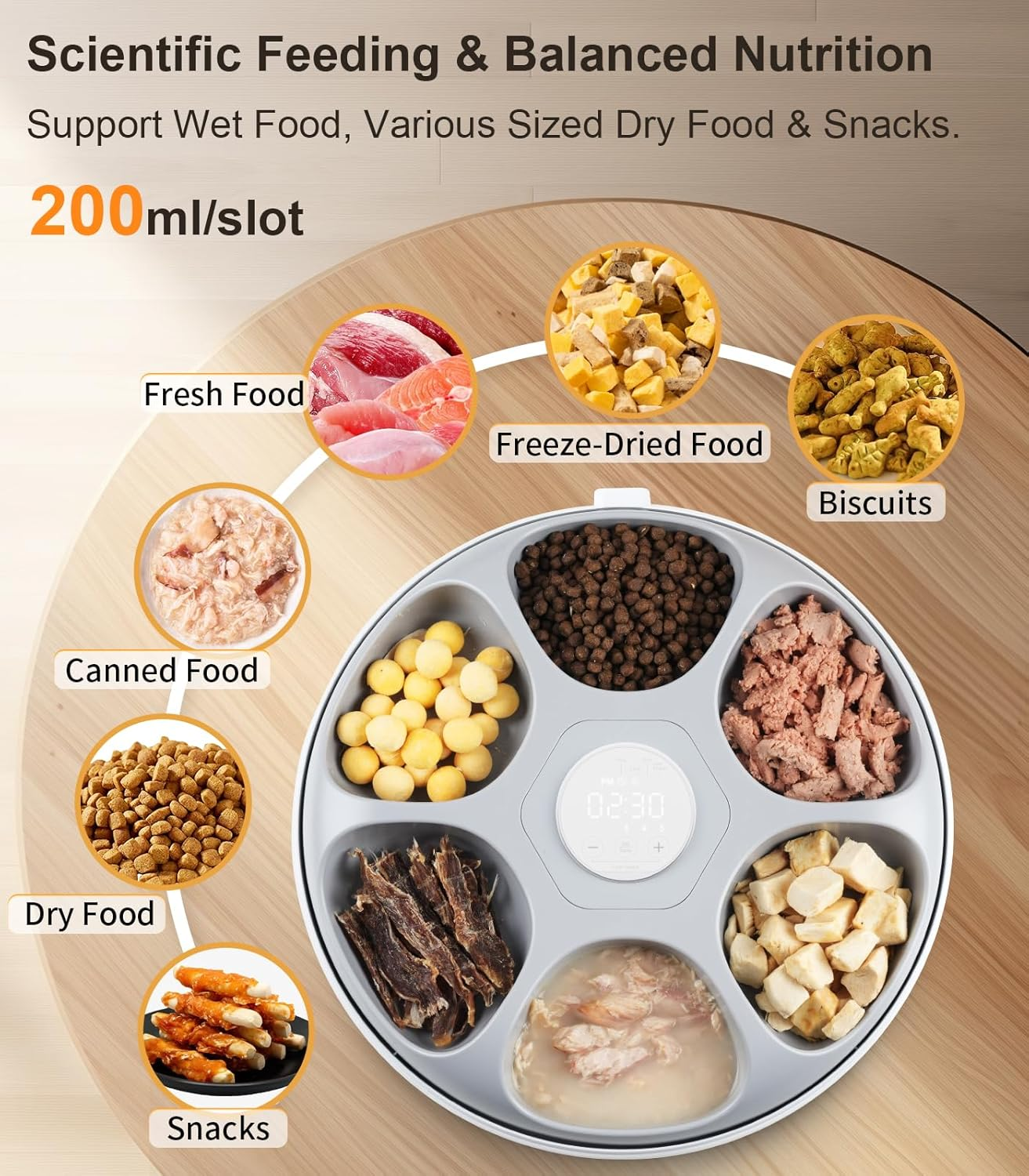 Casfuy Automatic Cat Feeder Cordless - Automatic Cat Food Dispenser for Wet Moist Food with 4 Ice Packs Rechargeable Auto Feeder for Cats Small Dogs with Programmable Timer Low Battery Indicator image number 2