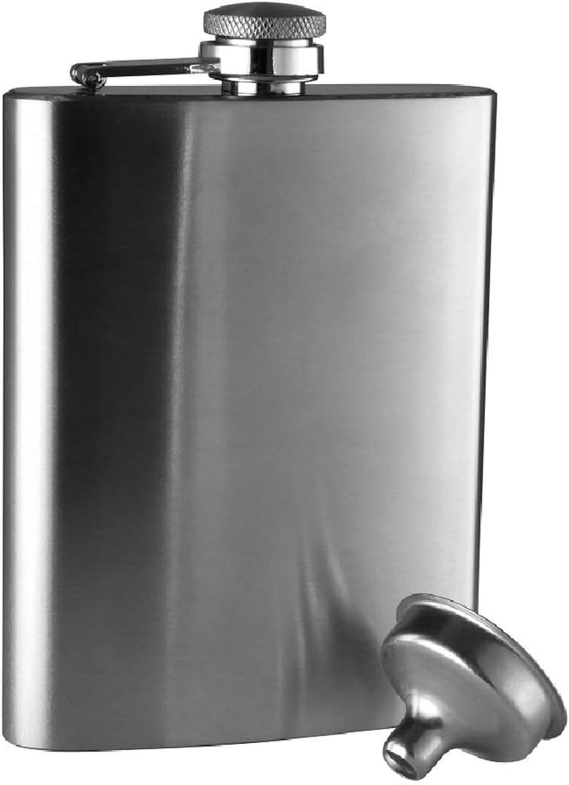 Avanti Classic Polished Finish Hip Flask with Funnel, 236Ml, Silver