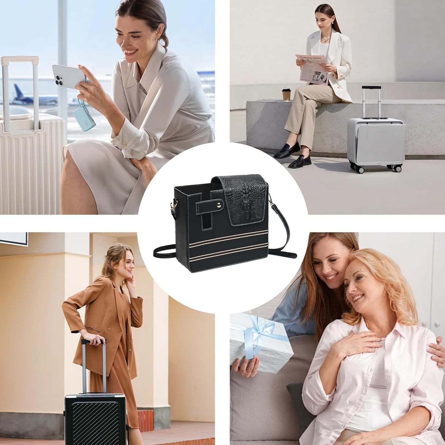 Water Bottle Purse | Waterproof - Water Bottle Bag | Portable Shoulder Purse Multiple Pockets for Women Outdoor Sports Walking Hiking Travel Commuting Camping Cycling - Purple image number 3