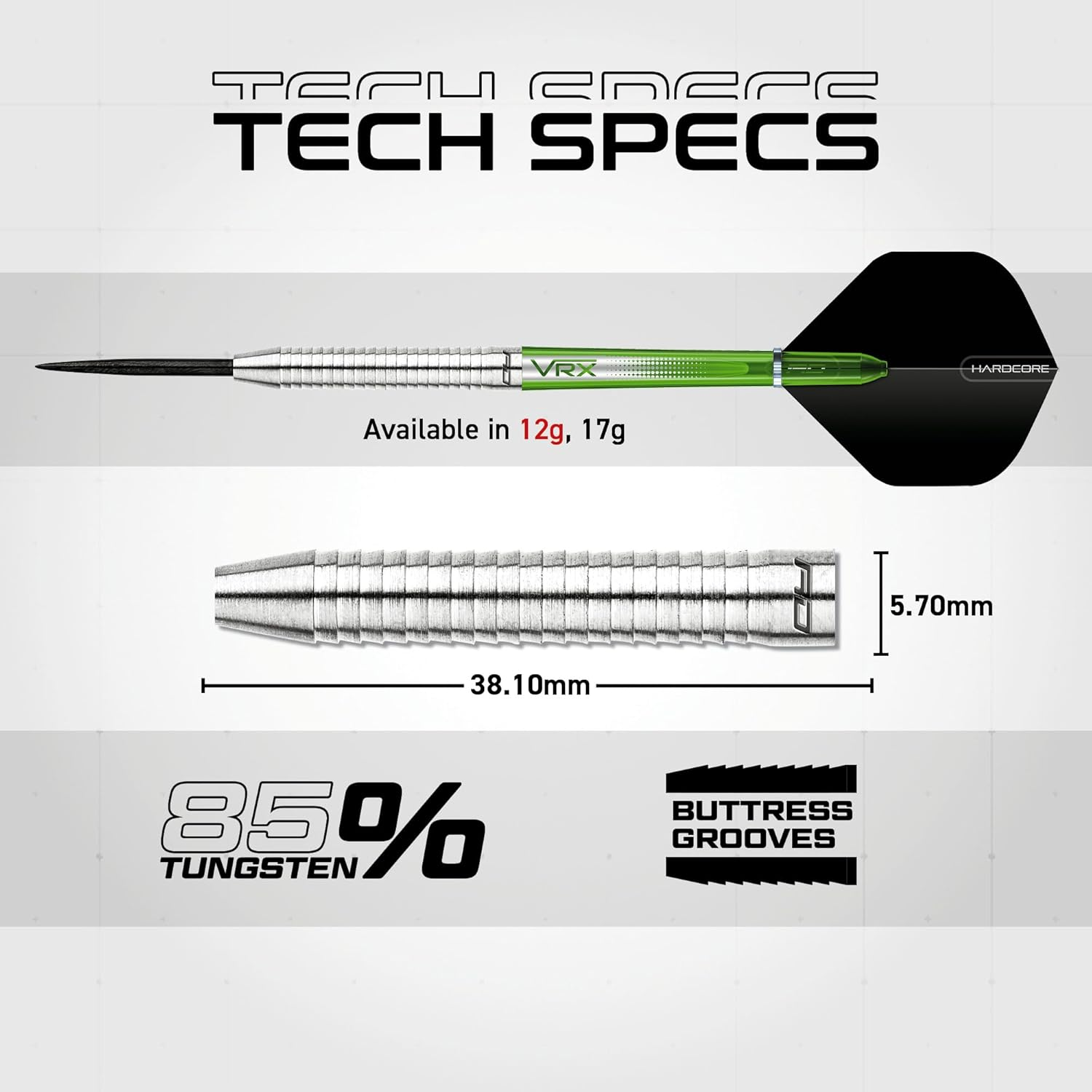 RED DRAGON Featherlite Tungsten Professional Darts Set with Flights and Shafts (Stems) image number 1