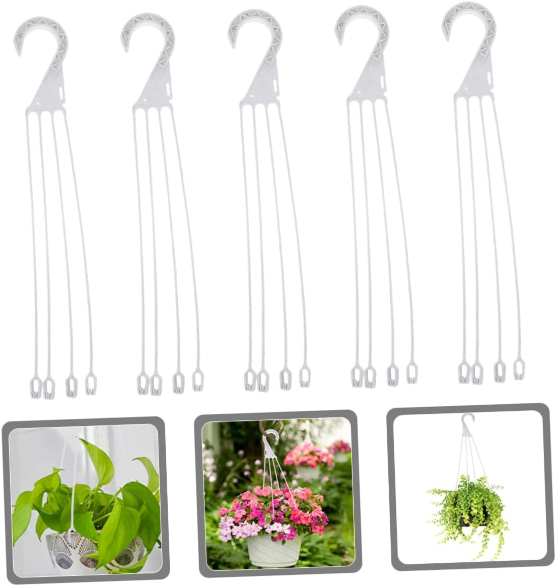 Kisangel 10Pcs Hanging Basket Hooks Resin Plant Pot Hangers for outside Plants Sturdy and Portable Hanging Flowerpot Hooks for Garden Pots and Gardening Supplies image number 4