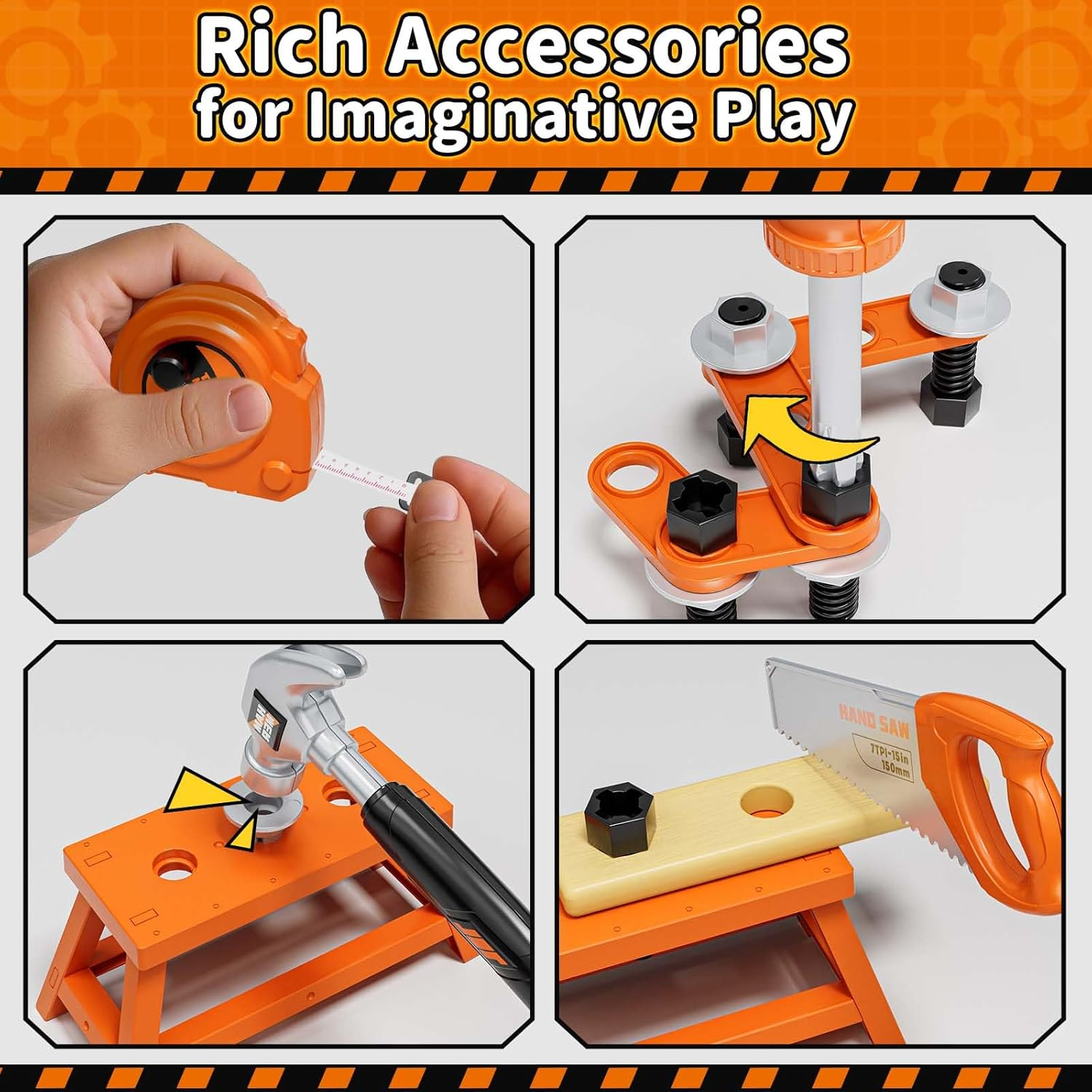 Kidbloom Kids Tool Set, Kids Toys Boys with Drill, Toys for Boys Gifts image number 4