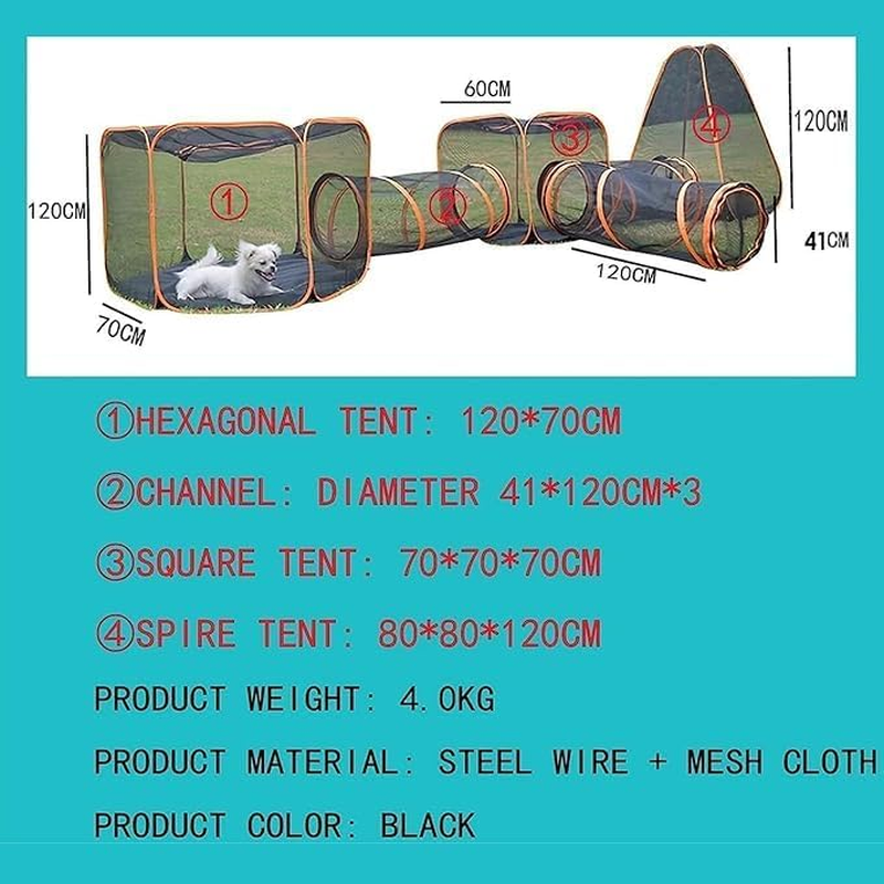 Cat Tent, Tunnel, Outdoor Cat Enclosure for Indoor Cats ，Cube Combo, Play Tents for Cats and Small Animals, for Cats, Kittens, Small Dogs and Small Animals&hellip; (Orange)