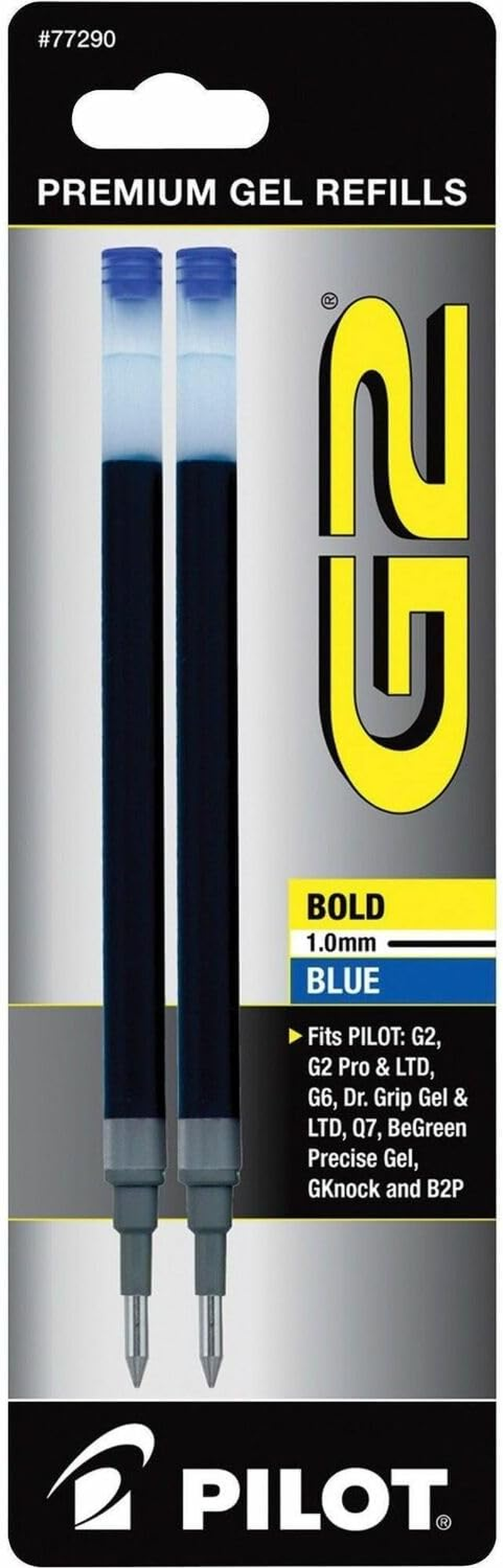 Pilot, G2 Gel Ink Refills, Extra Fine Point 0.5 Mm, Black, Pack of 2 image number 2