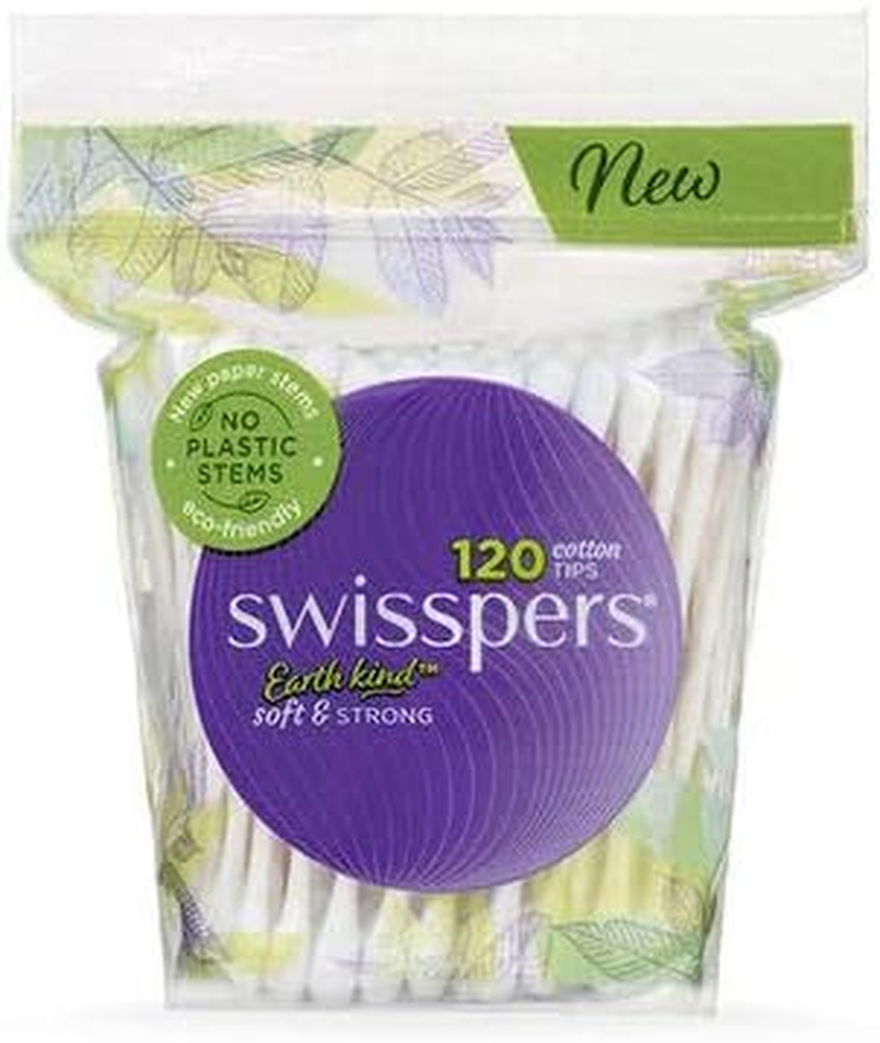 3 PACK of Swisspers Cotton Tips Paper Stems 120 Pack