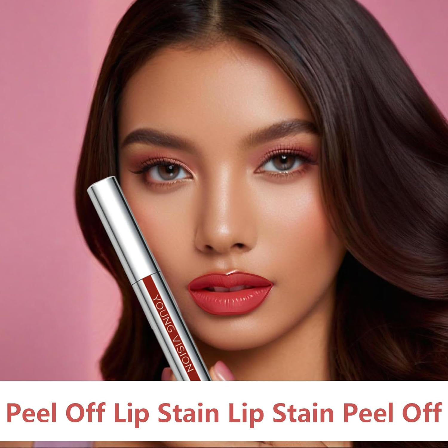 Peel off Lip Stain, Long Lasting Waterproof Peel off Lip Liner, Matte Finish Lip Tint Stain Peel Off，Lip Tint Peel off (Orange, One Size) image number 6