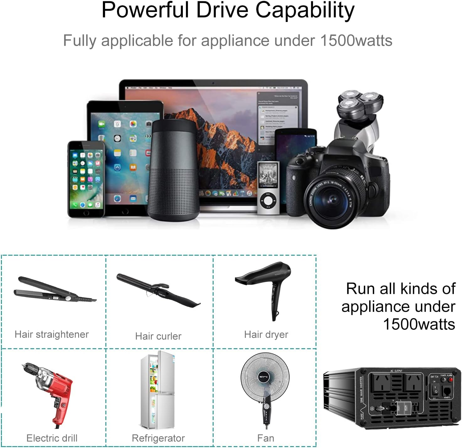 2000W Inverter DC 12V to AC 240V Pure Sine Wave Solar Power Inverter for Camping Battery (DC12V (Range 10V-15V) 2000W) (DC 12V 2000W)