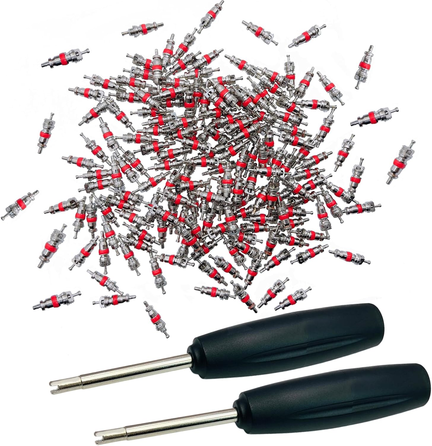 VOTNMIC 2 Pieces Valve Core Torque Tool, Avoid TPMS Damage, Valve Core Removal and Installation Tool, Helps Guard against over or under Torquing,Black, Silver image number 5