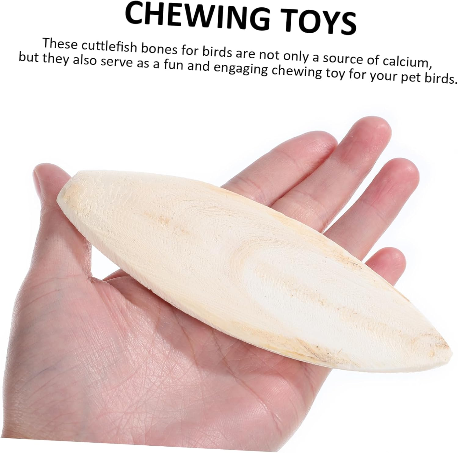 Luxshiny 6 Pcs Natural Cuttlefish Bone Chewing for Birds Safe Polished Bird Cage Accessories for Cockatiels Parrots Promotes Healthy Beak Development image number 3