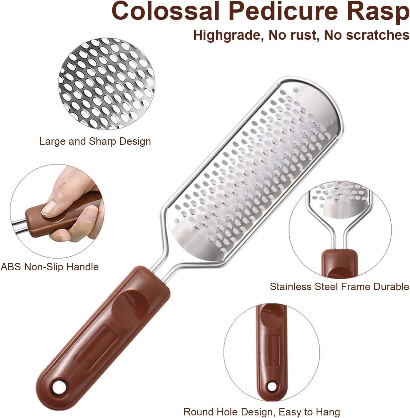 2Pcs Foot File and Callus Remover Tool with 20 Blades,Ergonomic Handle, Pedicure Foot File Kit for Wet/Dry Use on Cracked Heels, Dead Skin and Corns