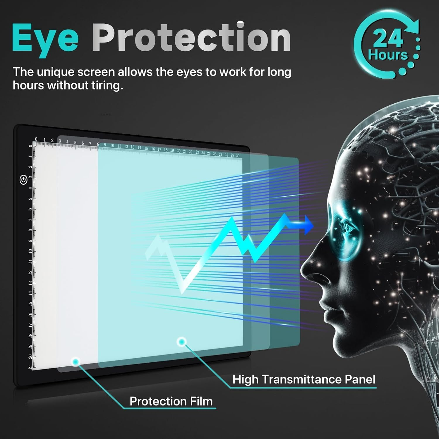 A4 Light Box Drawing Pad, Artist Tracing Light Box Copy Table, Dimmable Brightness LED Light Board Portable Cordless Copy Board for Artist Drawing, Streaming, Sketching