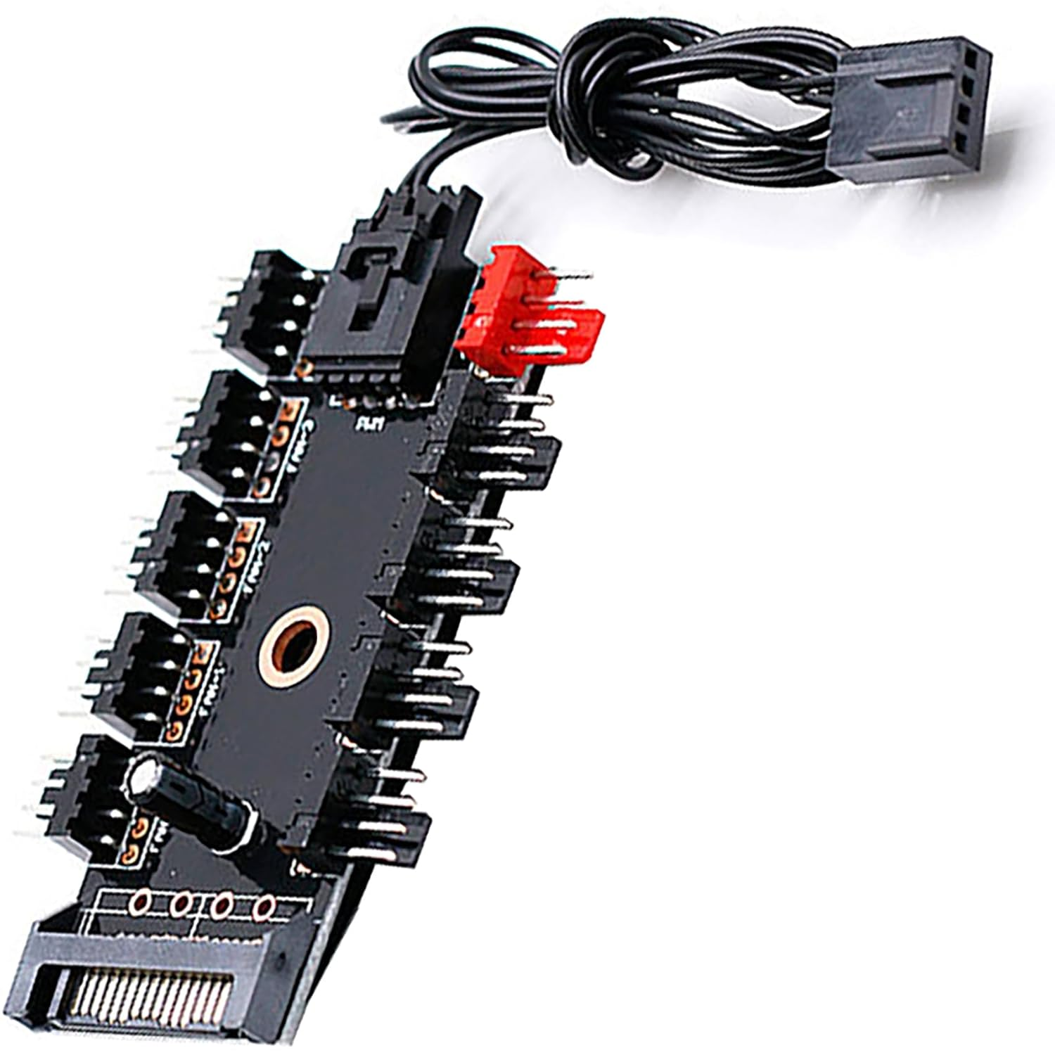 Tunghey 4-Pin PWM Fan Power Supply Cable 1 to 10 Way Splitter Hub 4 Pin Mol-Ex Powered PC Case Motherboard Fan Power Extension Cable Cord for ATX Computer Case 4/3Pin Cooling Fans image number 6