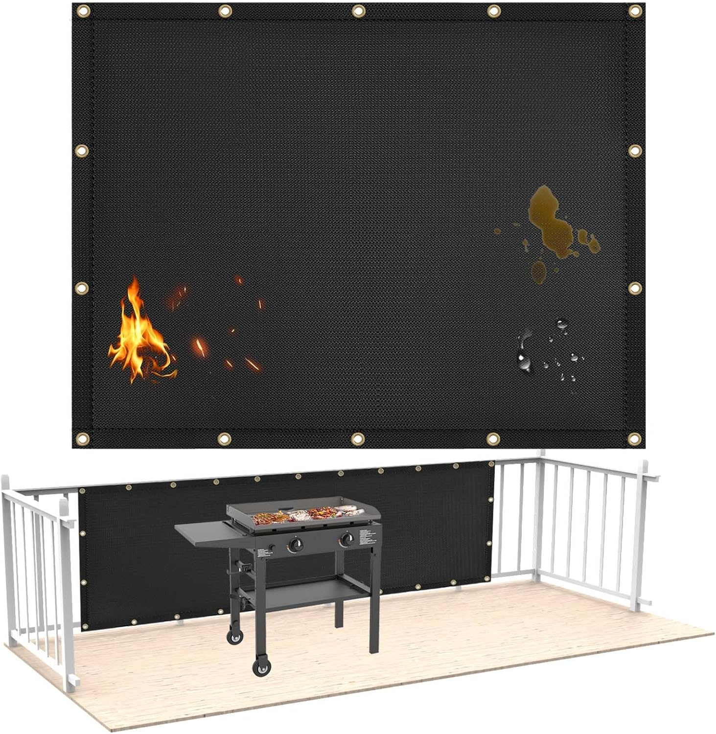 Fireproof Heat Shield for Wall behind Grill, Protect Deck Fence from Grill Heat, 3'X10' image number 3