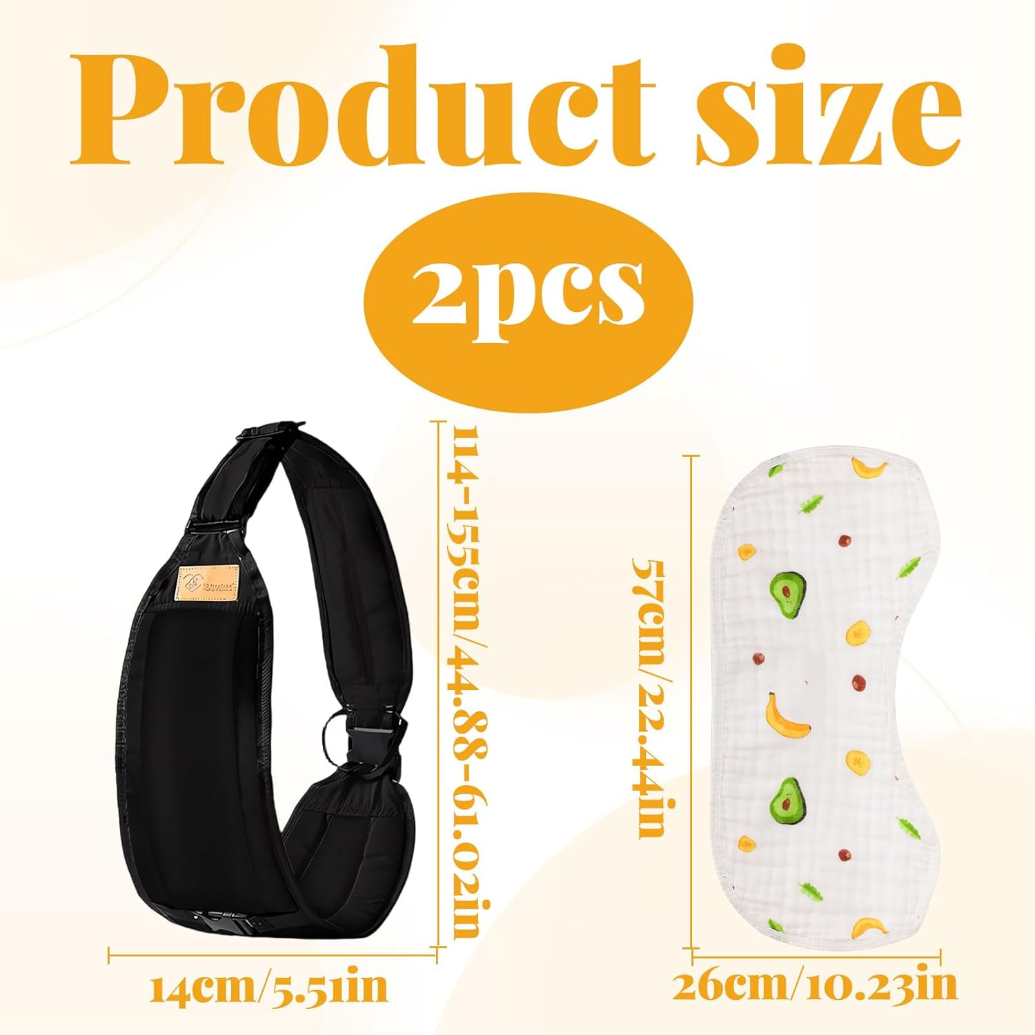 Baby Sling Carrier, 1 Pcs Toddler Sling Carrier with Burp Towel, Lightweight Toddler Carrier, Ergonomic Baby Carrier, Adjustable Baby Hip Carrier for Shopping Travel (0-48 Months, 25Kg) image number 1