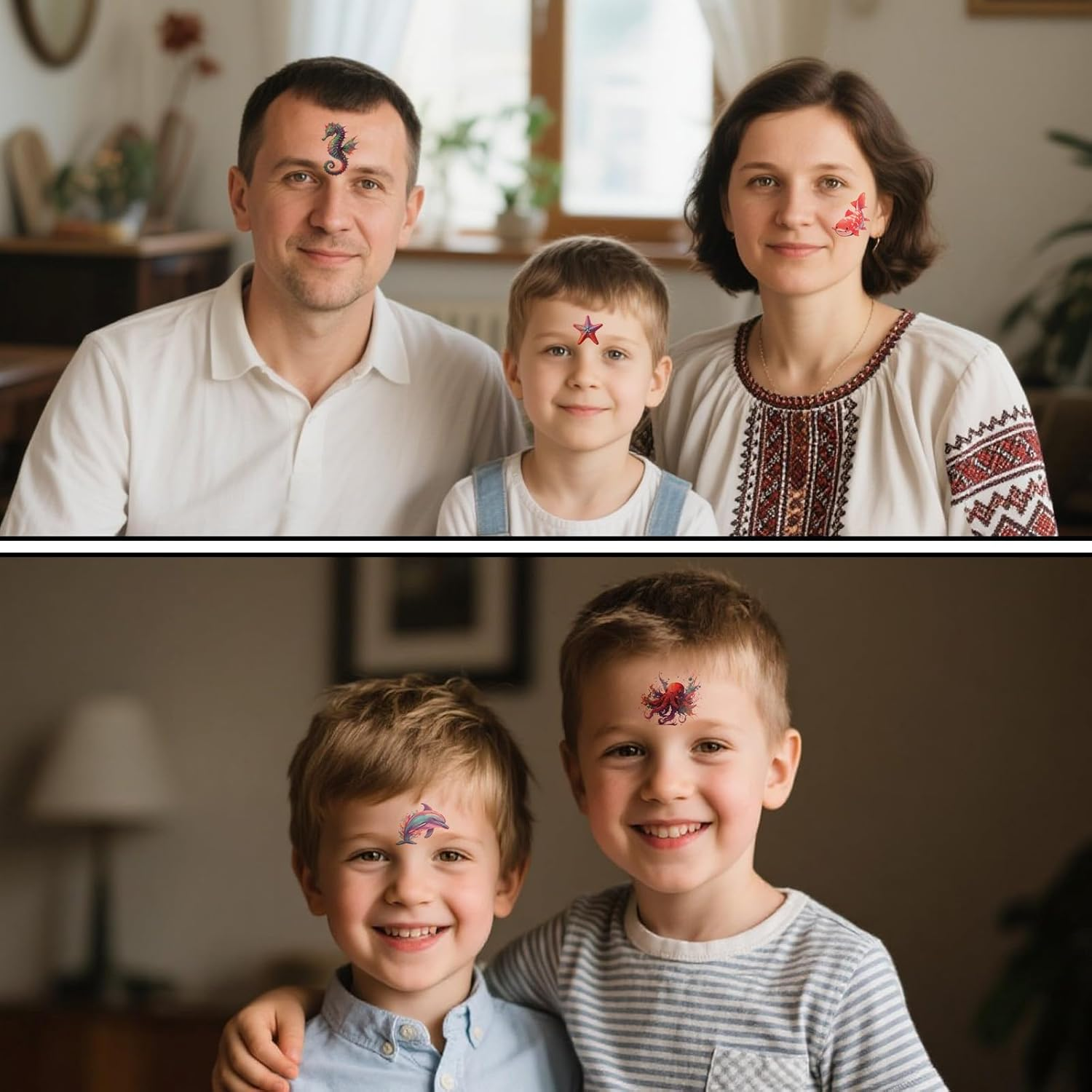 Lasuroa 10 Sheets Ocean Animals Temporary Tattoos, Waterproof Watercolor Marine Life Tattoo Stickers for Kids Boys Girls Adults Arms & Shoulders Birthday Party Decor Supplies image number 4