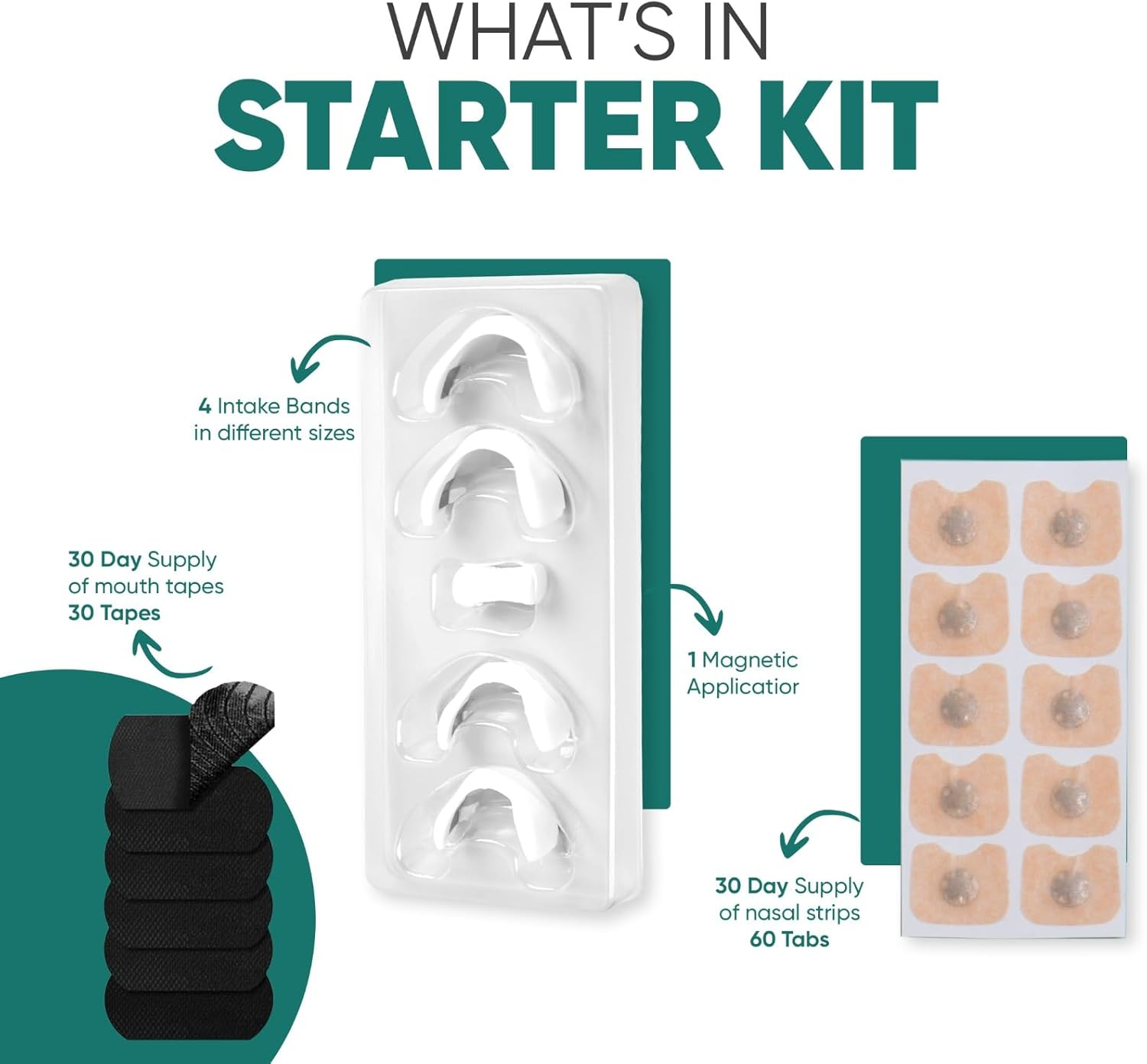 AAZRAA Magnetic Nasal Strips with Mouth Tapes - 30 Days Supply - for Better Sleeping image number 2