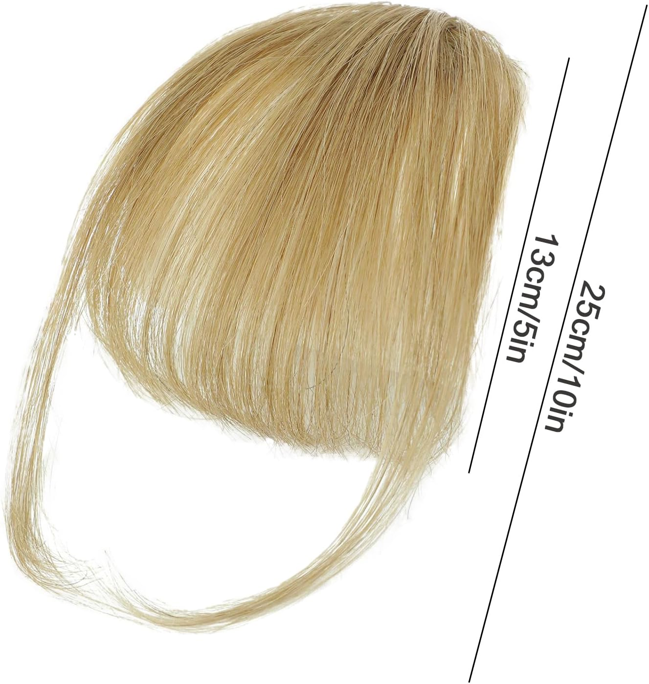 Mivpzisk Clip on Bangs Human Hair, Women Human Hair Dim Bangs, Clip in Bngs on Wispy Fringe with Temples Hairpieces, Stylish Natural Color Fringe Hairpieces