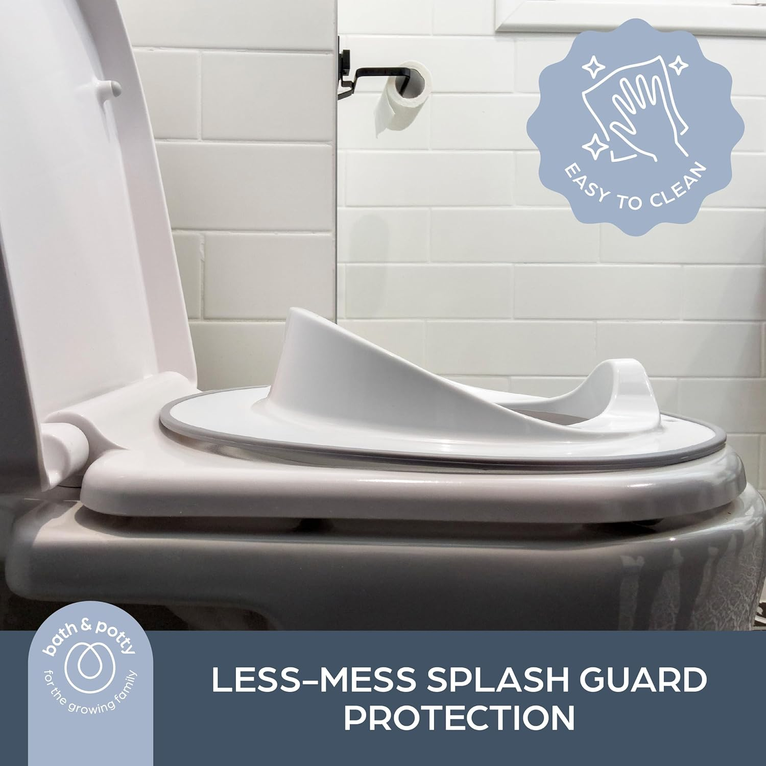 Dreambaby Anti-Slip Contoured Toilet Training Seat, Unisex, Safe Toddler Potty Training in the Bathroom, Home and Travel (White/Grey) image number 3