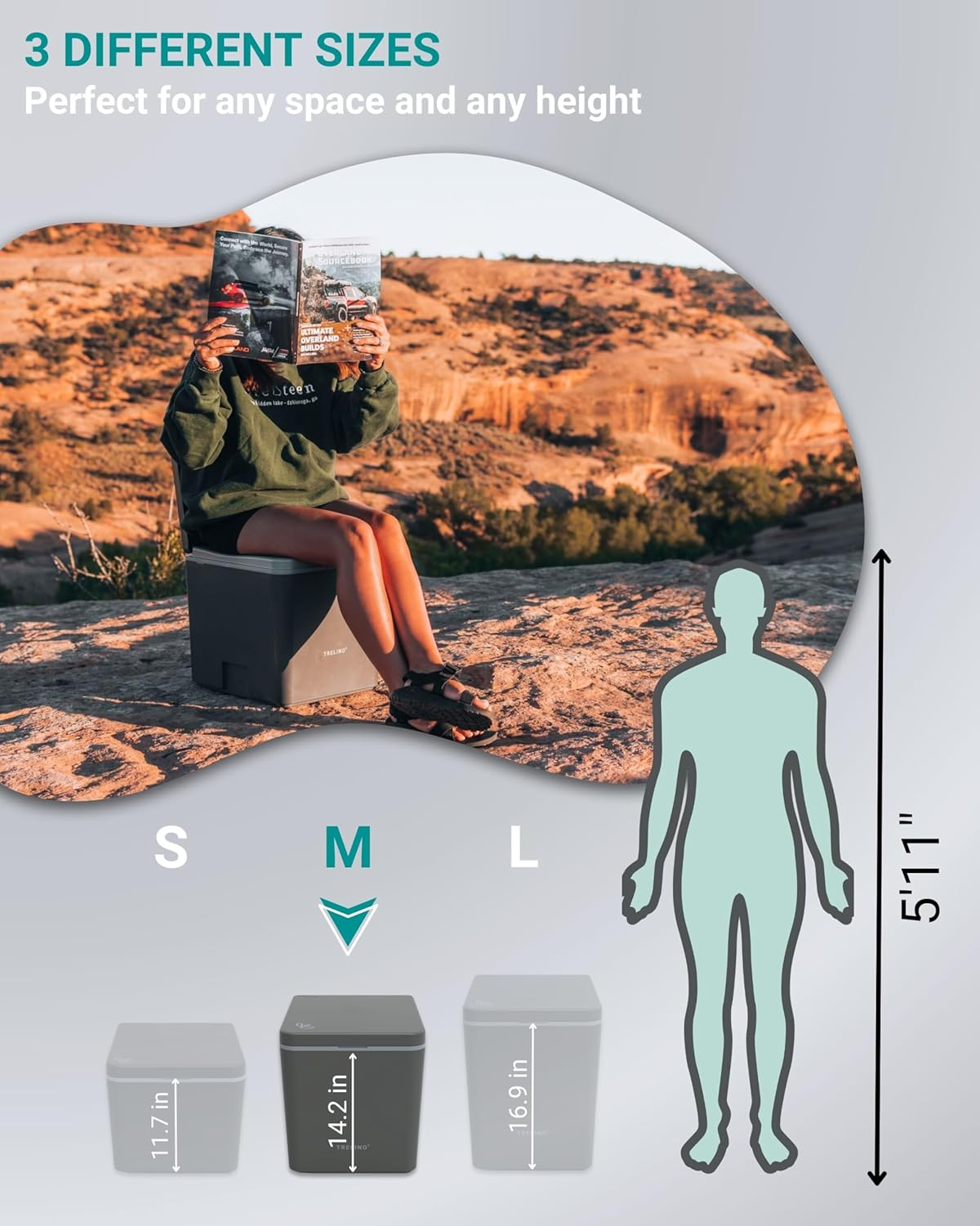 TRELINO Evo Dry Separation Toilet - Mobile Toilet for Camping & Outdoor - Separation Toilet for Camper Van and Motorhomes without Electricity