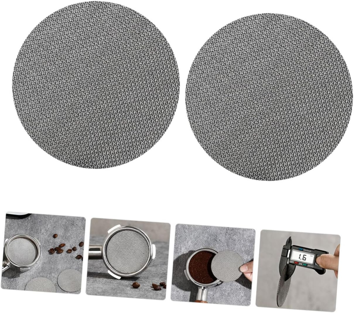 LOORGVEL Espresso Puck Screen and Coffee Filter Mesh 58Mm Stainless Steel Reusable Espresso Filter Plate Compatible with Portafilter 2Pcs for Home and Caf&eacute; Use image number 3