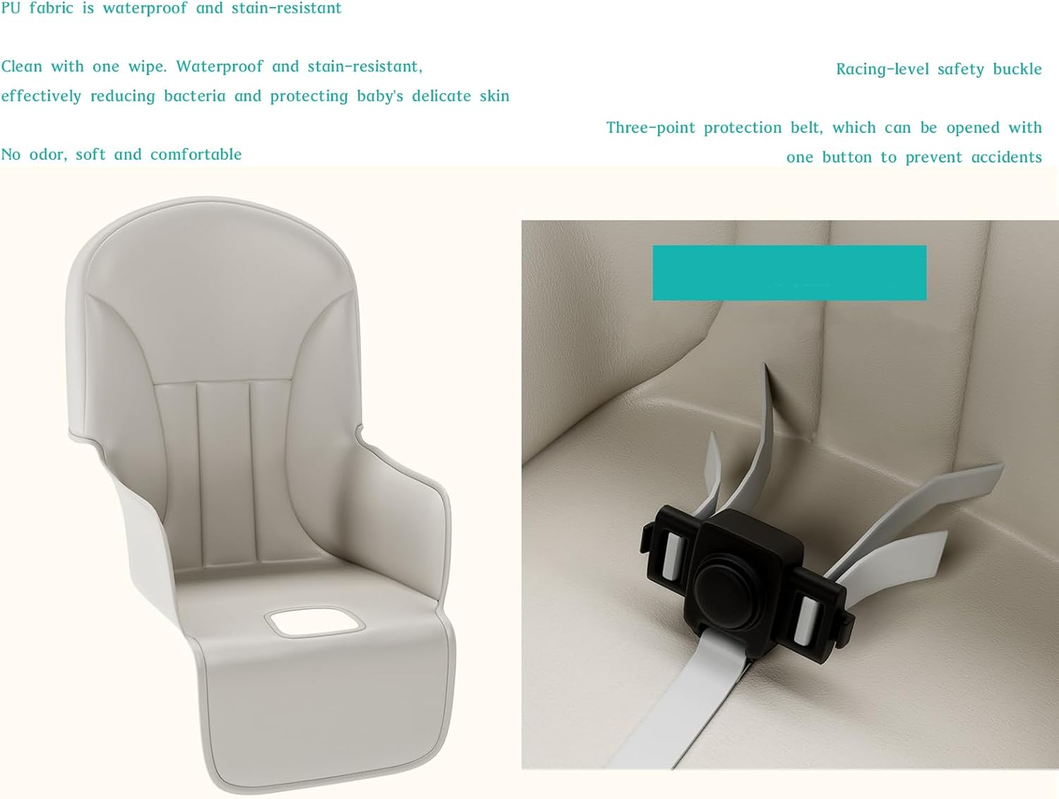 Xcjump Baby High Chair, Portable Feeding Chair with Dining Tray, Height Adjustable Toddler Dining Chair for Babies and Toddlers image number 2