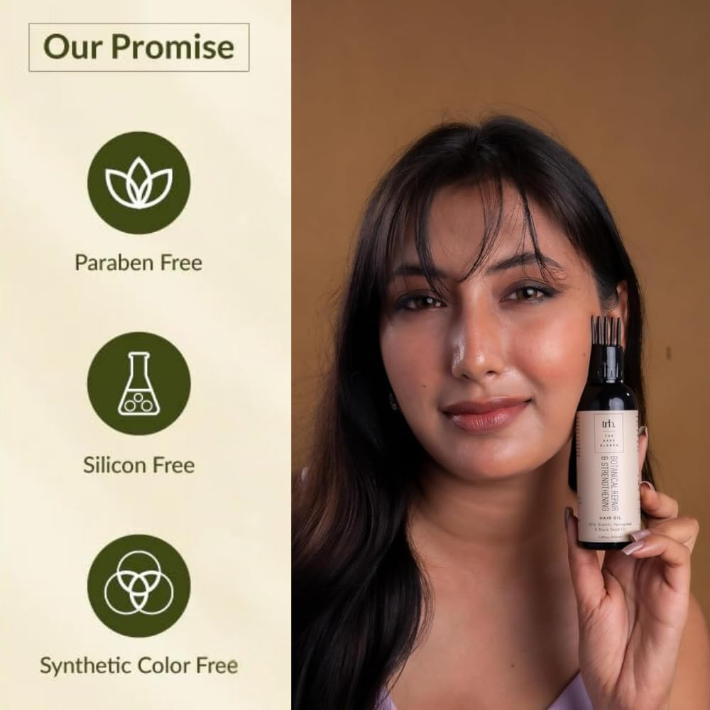 TRB. the RARE BLENDS Botanical Repair & Strengthening Hair Oil/16 Plant Oils - Nourish & Fortify/Nutrient Powered Hydration & Shine/Bond Building 3 Layer Repair/For Men and Women/100Ml image number 1