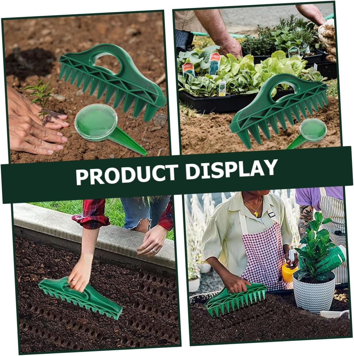 2Sets Garden Dibber Planting Dibber Gardening Tool Handheld Soil Digger Hole Punch Practical Planting Tool image number 3