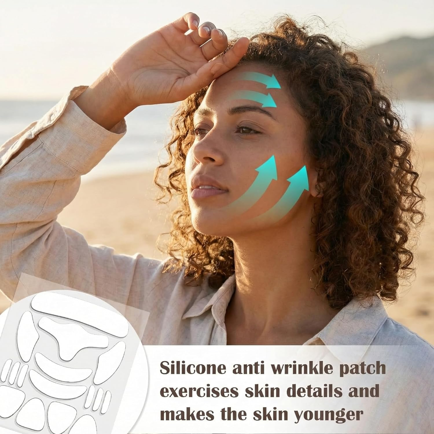 IMTKOOCO anti Wrinkle Patches 160Pcs Face Wrinkle Patches Reusable Silicone - Skin Lifting Pads Wrinkle Removal for Eye Mouth Forehead Neck Chest Forehead Face Tape for Wrinkles image number 2